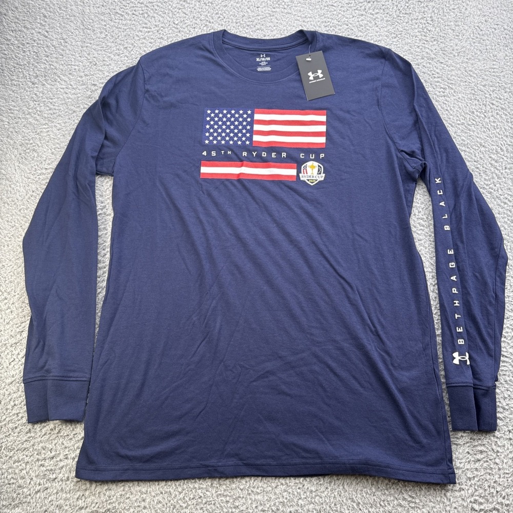 Under Armour 2025 Ryder Cup T-Shirt Men's XL Loose L/S Bethpage Black USA EUR